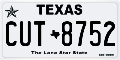 TX license plate CUT8752