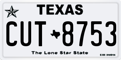 TX license plate CUT8753