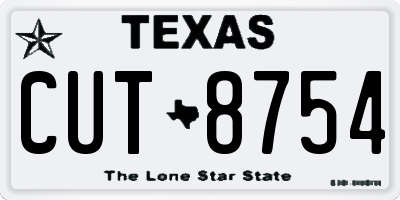 TX license plate CUT8754