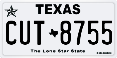 TX license plate CUT8755