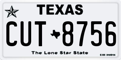 TX license plate CUT8756