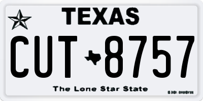 TX license plate CUT8757