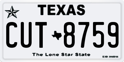TX license plate CUT8759