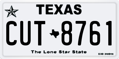 TX license plate CUT8761