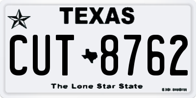 TX license plate CUT8762