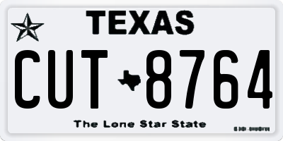 TX license plate CUT8764