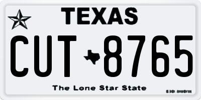 TX license plate CUT8765