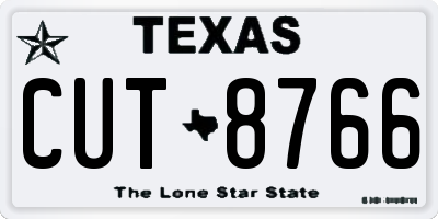 TX license plate CUT8766