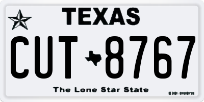 TX license plate CUT8767
