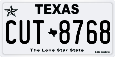 TX license plate CUT8768