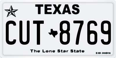 TX license plate CUT8769