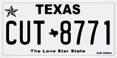 TX license plate CUT8771