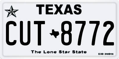 TX license plate CUT8772