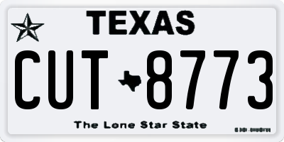 TX license plate CUT8773