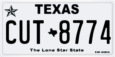 TX license plate CUT8774