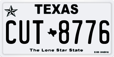 TX license plate CUT8776