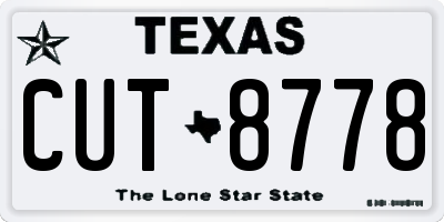 TX license plate CUT8778