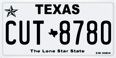 TX license plate CUT8780