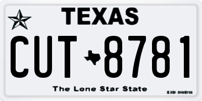 TX license plate CUT8781
