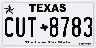 TX license plate CUT8783
