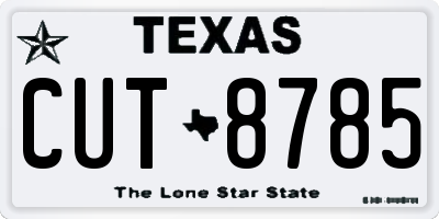 TX license plate CUT8785