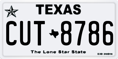 TX license plate CUT8786