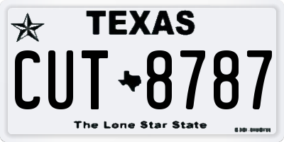 TX license plate CUT8787
