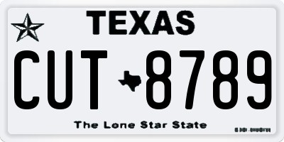 TX license plate CUT8789