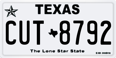 TX license plate CUT8792