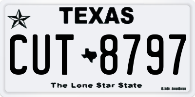 TX license plate CUT8797