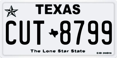 TX license plate CUT8799