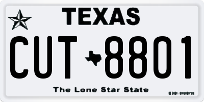 TX license plate CUT8801