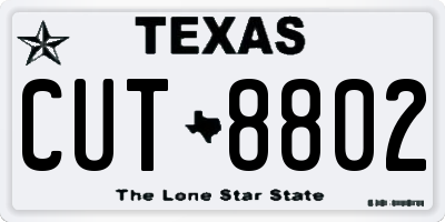 TX license plate CUT8802