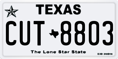 TX license plate CUT8803