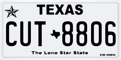 TX license plate CUT8806