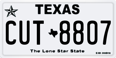 TX license plate CUT8807