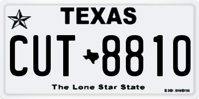 TX license plate CUT8810