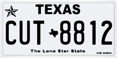 TX license plate CUT8812