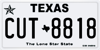 TX license plate CUT8818