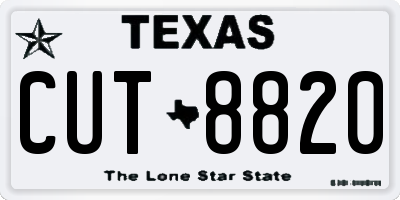 TX license plate CUT8820