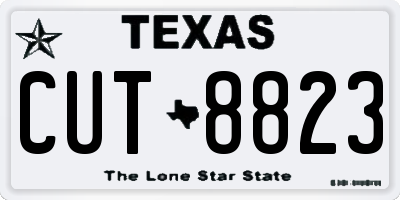 TX license plate CUT8823