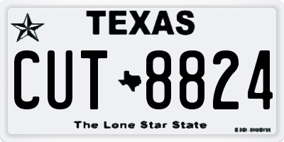 TX license plate CUT8824