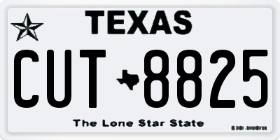 TX license plate CUT8825