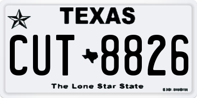 TX license plate CUT8826