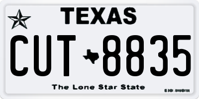 TX license plate CUT8835