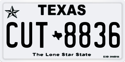 TX license plate CUT8836