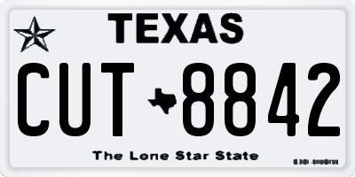 TX license plate CUT8842