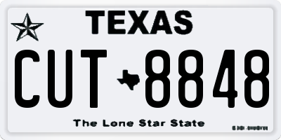 TX license plate CUT8848