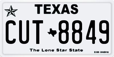 TX license plate CUT8849
