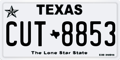 TX license plate CUT8853